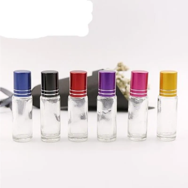 Bouteilles à rouleaux d'huile essentielle en verre de 4 ml avec des boules à rouleaux en verre Parfums d'aromathérapie Baumes à lèvres Roll On Bottles Loqdv