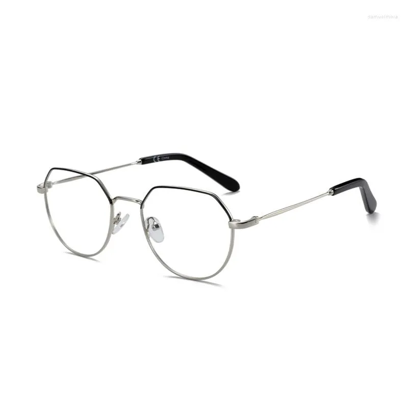 Sonnenbrillenrahmen ZENOTTIC Polygon Optische Brillengestell für Frauen Vintage Octagon Square Nicht verschreibungspflichtige Metallbrillen 410003