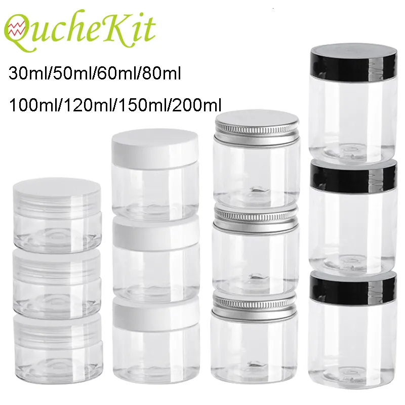 Bouteilles Pots 20 Pcs En Plastique Transparent Avec Couvercle Cuisine Boîte De Rangement Des Aliments Maquillage Cosmétique Conteneurs Voyage Bouteille Crème Pour Le Visage Échantillon Pot Pot 230615