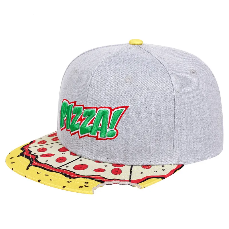 Ball Caps Fashion Pizza Baseball Cap Cartoon Animation Хлопта Хип -хоп головной убор открытых повседневных солнечных шляп