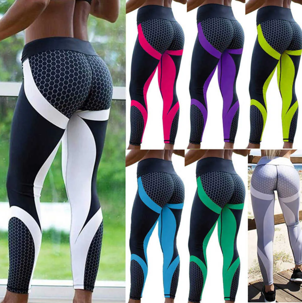 Наряд йоги печатные брюки Женщины Professional Flong Fitness Gym Sport Leggings.