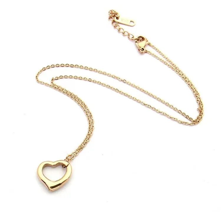 Collana popolare dal design di lusso Nuovo prodotto Ciondolo singolo doppio amore scavato in oro 18 carati Gioielli di design di alta qualità