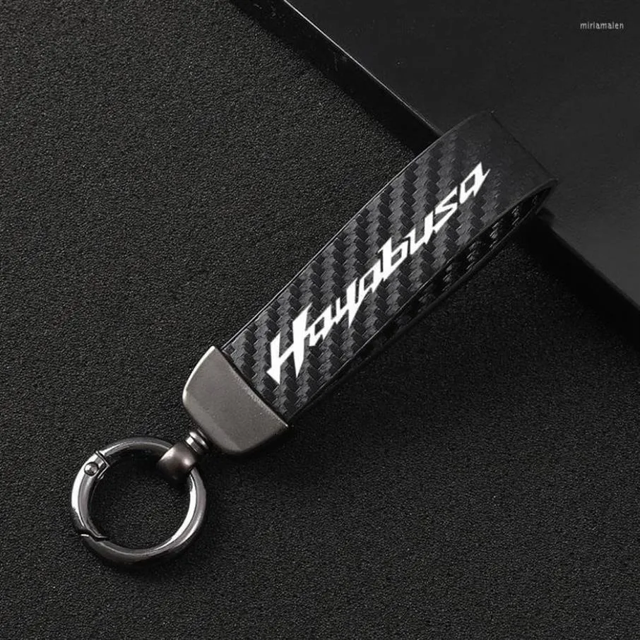 Keychains Fashion Motorcycle Carbon Fiber Leather Rope Keychain Key Ring For SUZUKI GSX1300R HAYABUSA GSX 1300R GSX1300 Miri227091206N