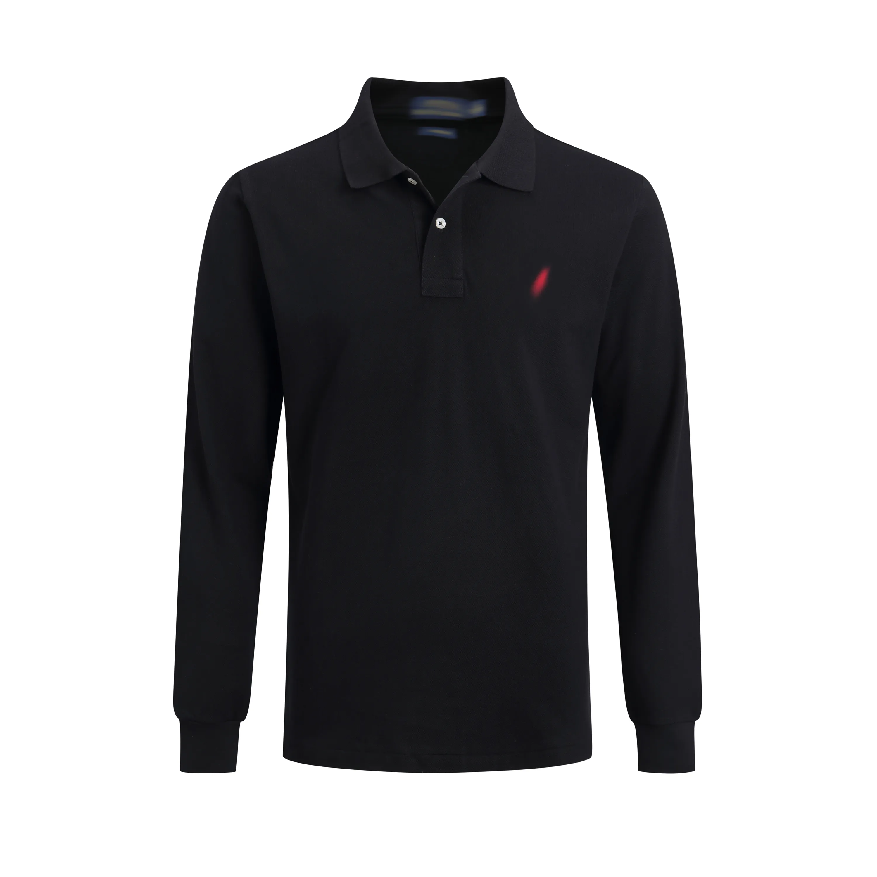 Grey polo shirt with retailers red horse