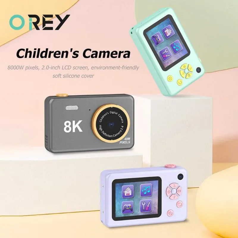 Dijital Kameralar 80MP Çocuk Kamera Oyuncakları 2.4 inç HD Ekran Po Po Video SLR 4K Oyun Karikatürü Lanyard