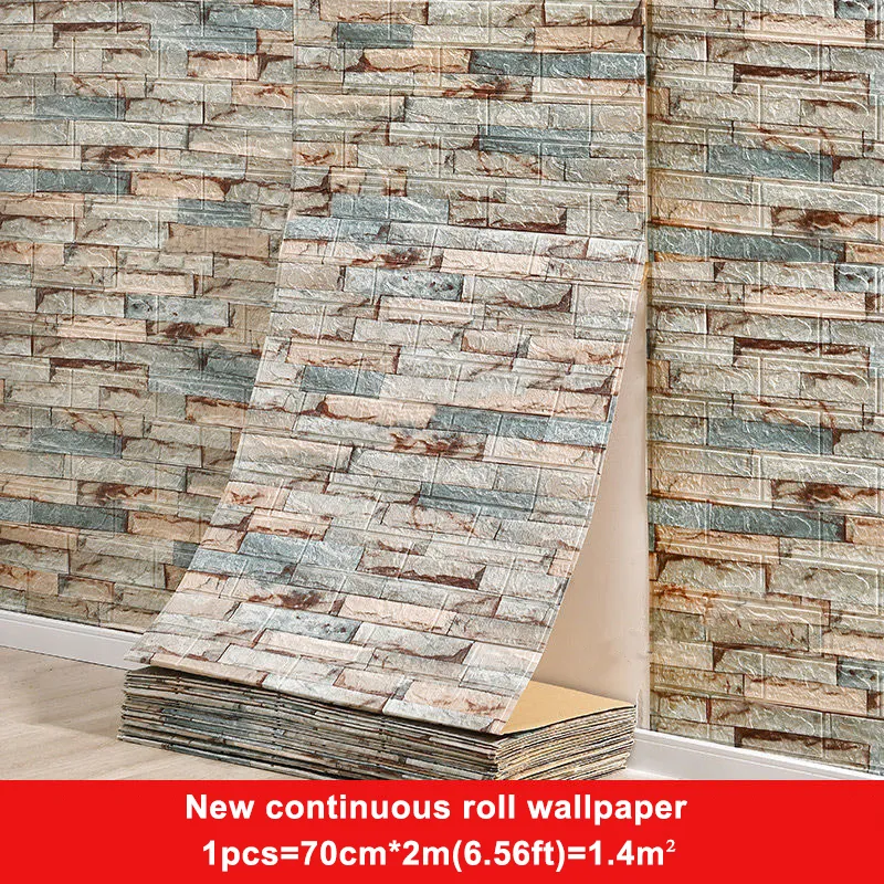 Wall Stickers 2M 3D Faux Brick DIY Decorative SelfAdhesive Waterproof Wallpaper ChildrenS Room Bedroom Kitchen Home Decoration 230616