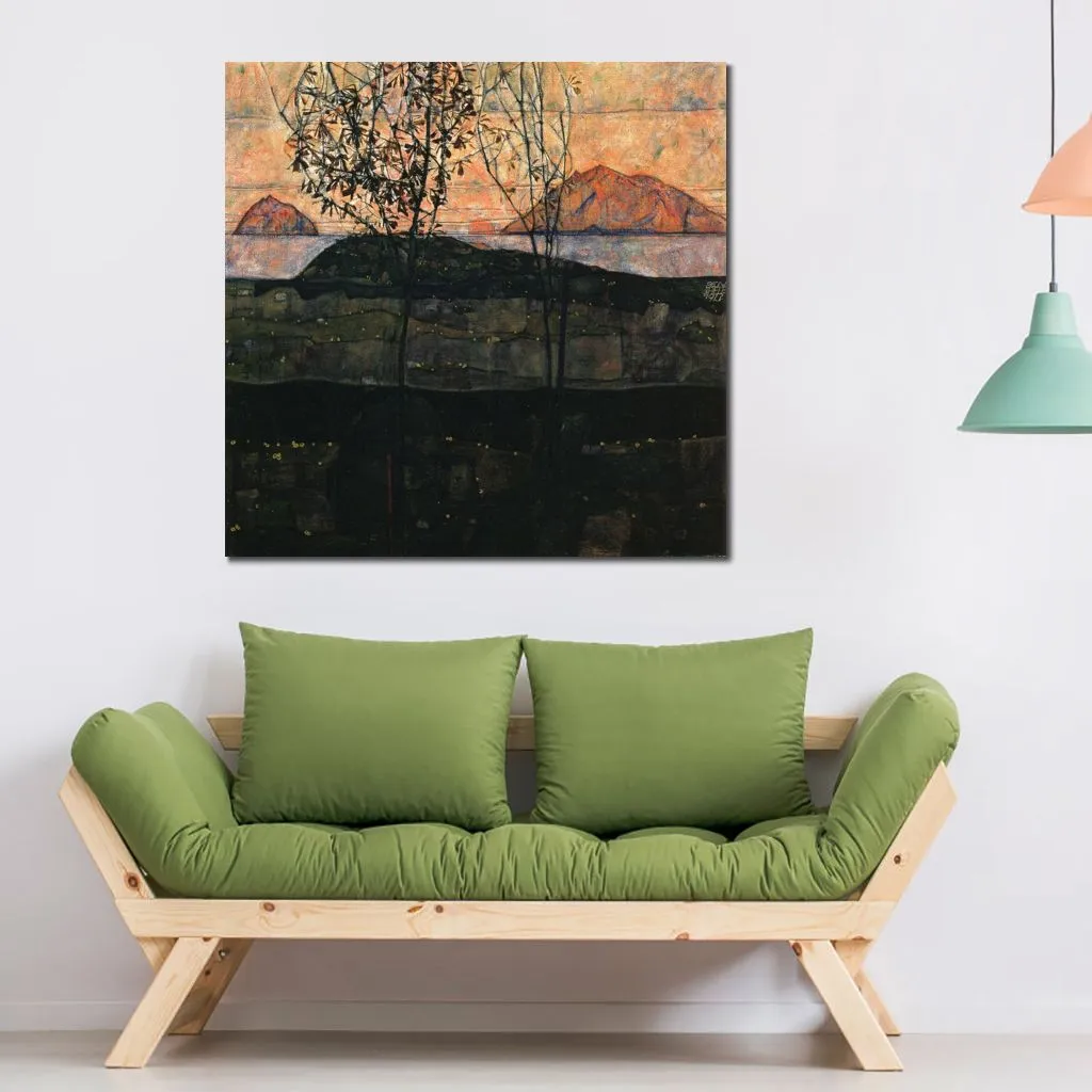 Setting Sun Egon Schiele Oil Painting Handmade Modern Artwork High Quality Wall Decor