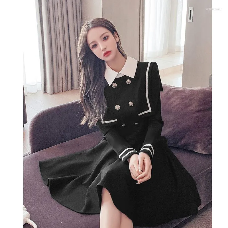 Casual Dresses A Line Dress Women Preppy Japan Style Kawaii Sweet Navy JK Clothes College Costume Student Girl High School Uniform Party