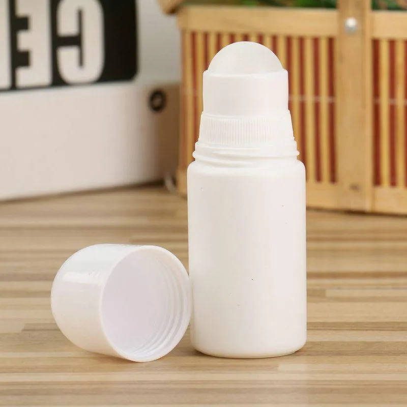 30ml 50ml 100ml White Plastic Roll On Bottle Refillable Deodorant Bottle Essential Oil Perfume Bottles DIY Personal Cosmetic Containers Ecjg