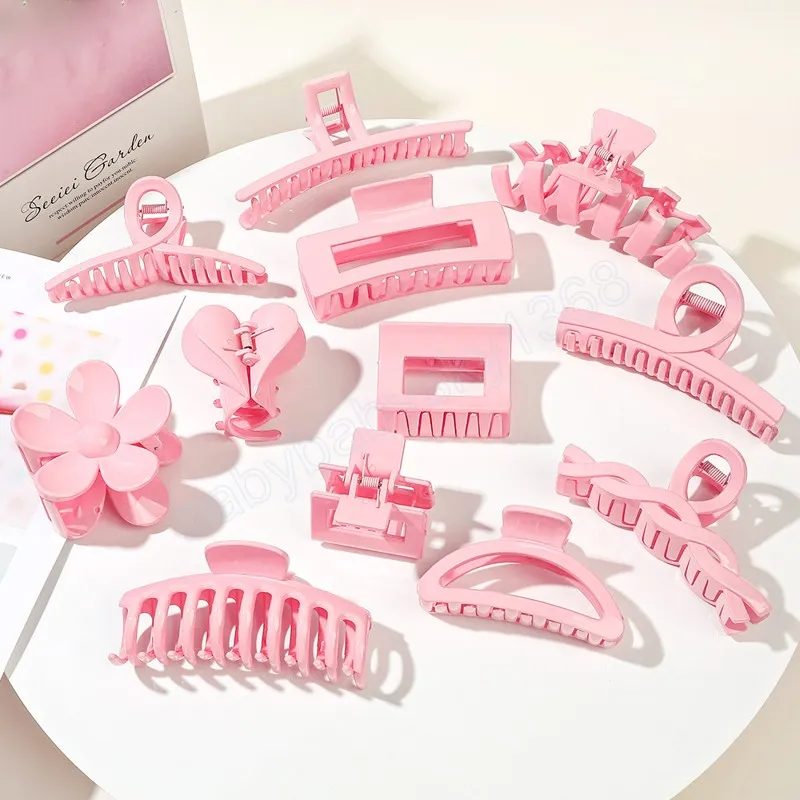 Pink Hair Claw Clips: Cute Korean Style Barrettes display picture 2