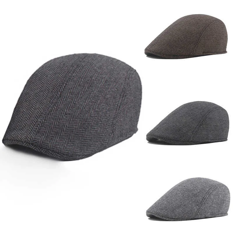 Berretti Retro Inghilterra Cappelli da uomo semplici Autunno Inverno Antivento Street Berretto da strillone Berretto in cotone Moda casual Berretto piatto in twill piccolo Z0616