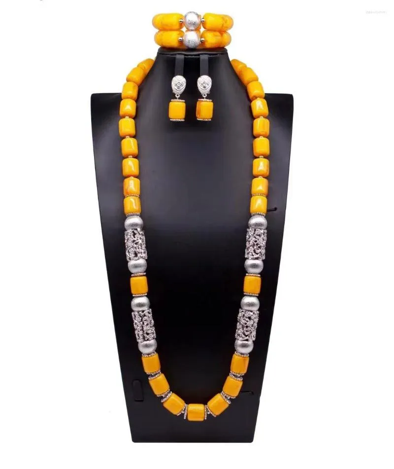 Ketting Oorbellen Set Kunstmatig Koraal Voor Moeder Gift Afrikaanse Sieraden Moeder Partij Armbanden ABG073