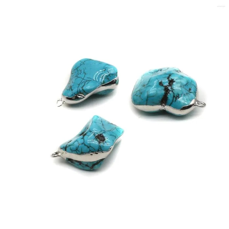 Collane con ciondolo Ciondoli in pietra naturale Forma irregolare Turchese blu per collana che fa gioielli