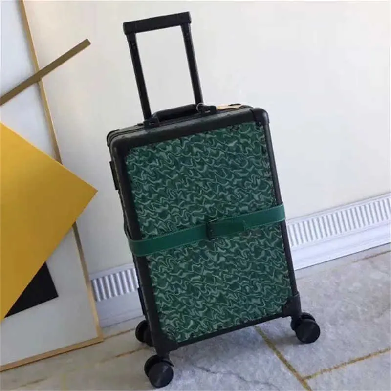 Designer Trolley Case Suitcase Canvas Leather 360 Degree Rotative Wheels Women Men Lage Travel 20 Inches Universal Wheel Duffel Bags 0616 45