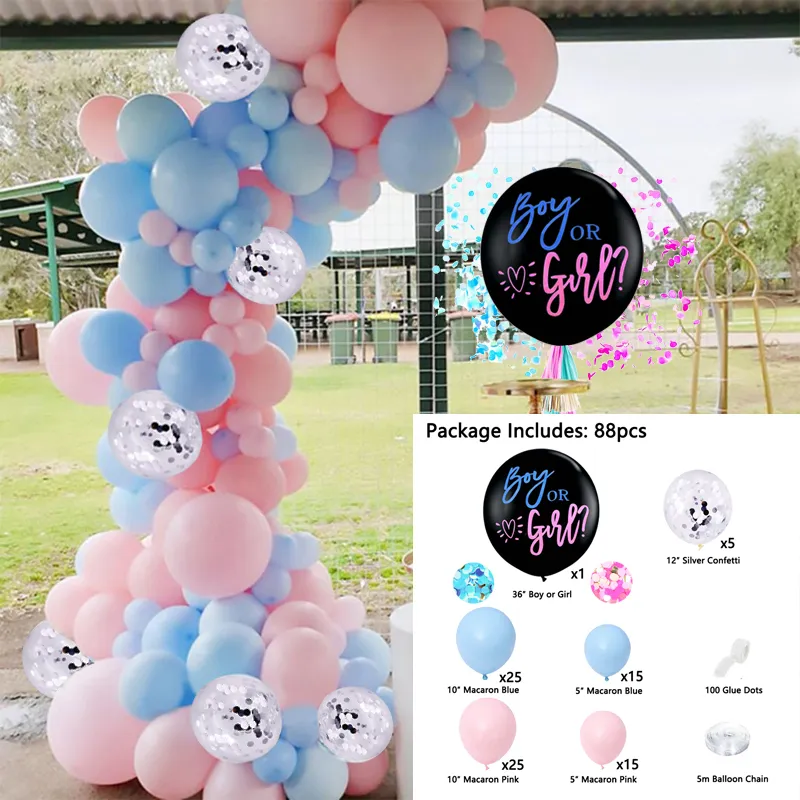 202pcs Macaron palloncini blu ghirlanda arco kit moka marrone fard palloncini bianchi baby shower decorazione festa di compleanno kit fai da te personalizzato - Italia