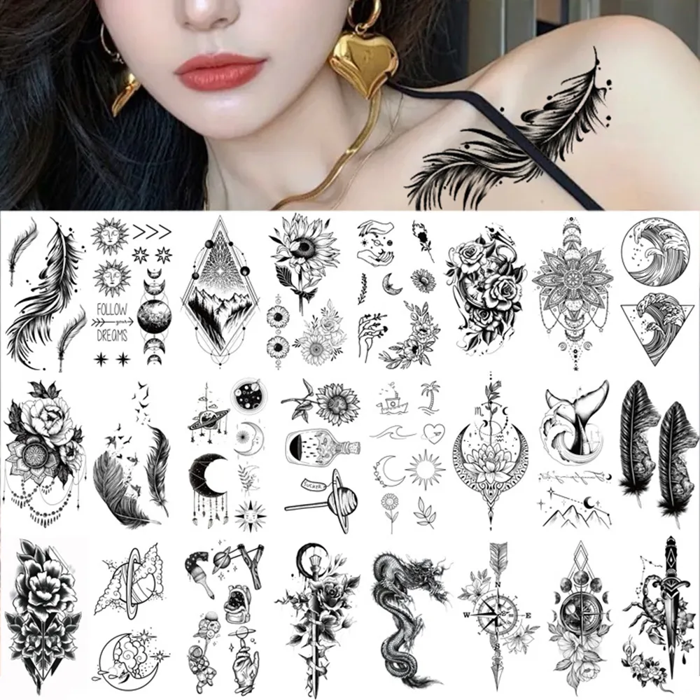 Tatuajes Temporales 100 Unids Pequeño Tatuaje Mini Flor Cráneo Espada  Cuerpo Brazo Cuello Dedo Arte Mariposa Animal Mujer Hombre Niño Etiqueta A  Prueba De Agua 230616 Por Bian04, 13,2 €