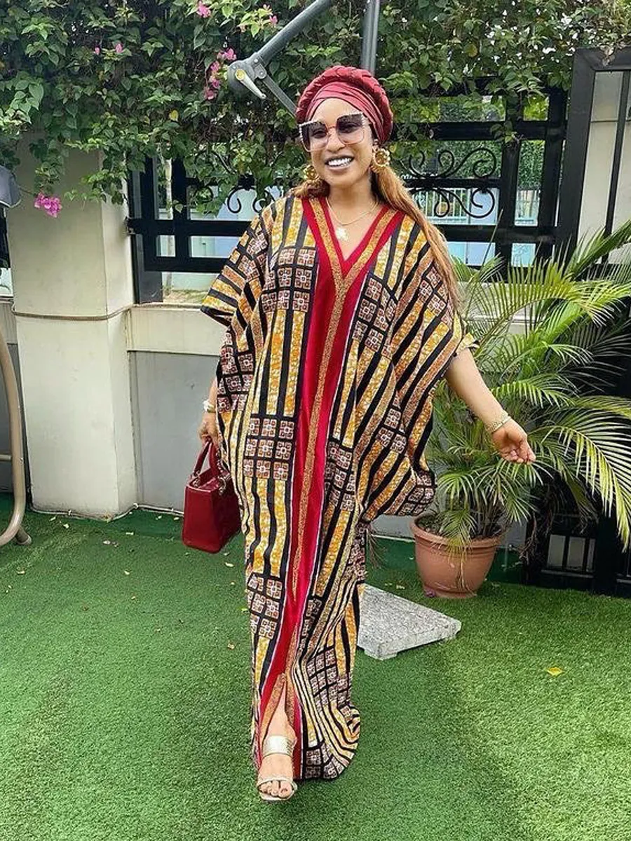 knee length dresses for ladies African Dresses For Women Elegant Maxi Dress DIY Sleeve Nigerian Tradi main image 0