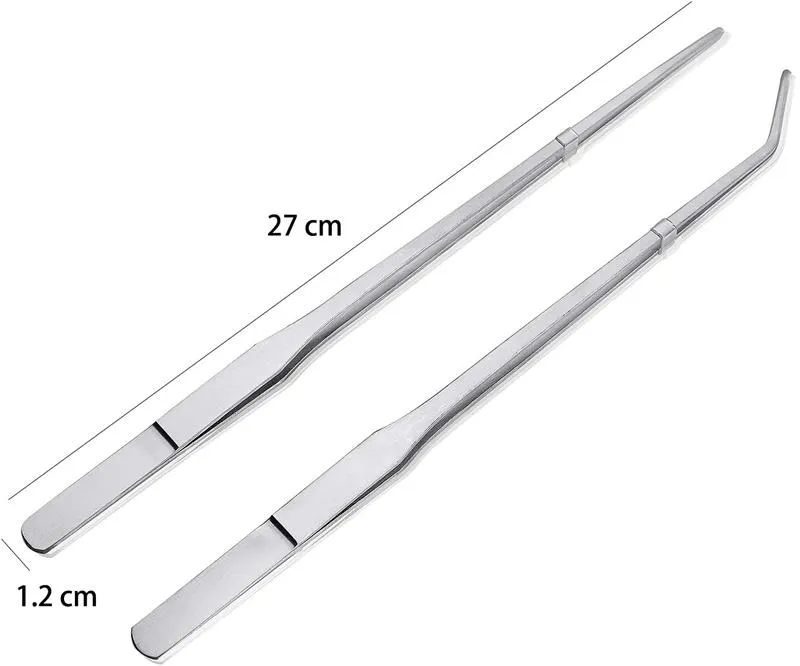 Stainless Steel Long Feeding Tongs For Aquariums Straight Aqua