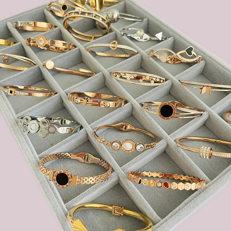Bracelet 5/10 Pcs/Lot en acier inoxydable 316L mélange divers Styles bracelets pour femmes bijoux de mode en gros Yiwu Stock 230616
