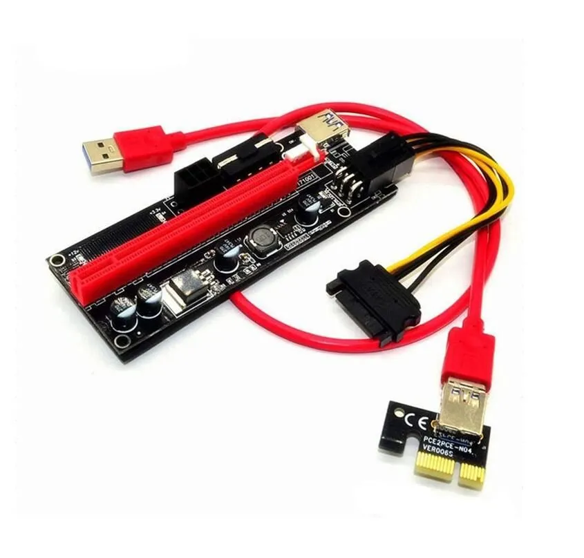 Lot De 6 Cartes Riser PCI-E USB 3.0 Ver009S - Adaptateur Pour Mining Crypto, Extension Slot Graphique