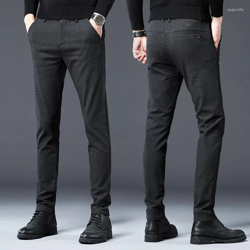 Pantalons pour hommes 2023 printemps automne décontracté hommes Style classique mode affaires pantalon Slim Fit brossé tissu droit