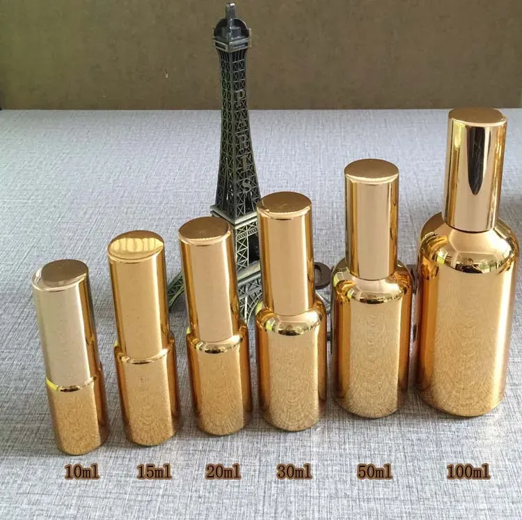 high-grade 100pcs fine mist glass 50ml spray bottle for perfume wholesale , luxury golden 50 ml glass spray perfume bottles Classic