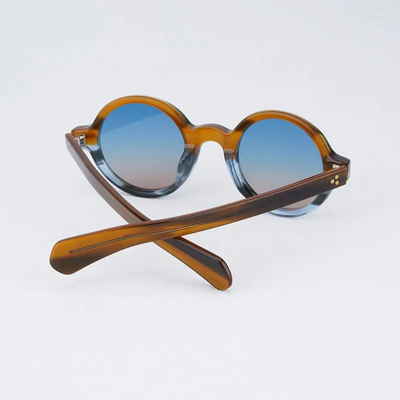Sunglasses Japanese Style Acetate Round Frame UV Protection  display picture 3