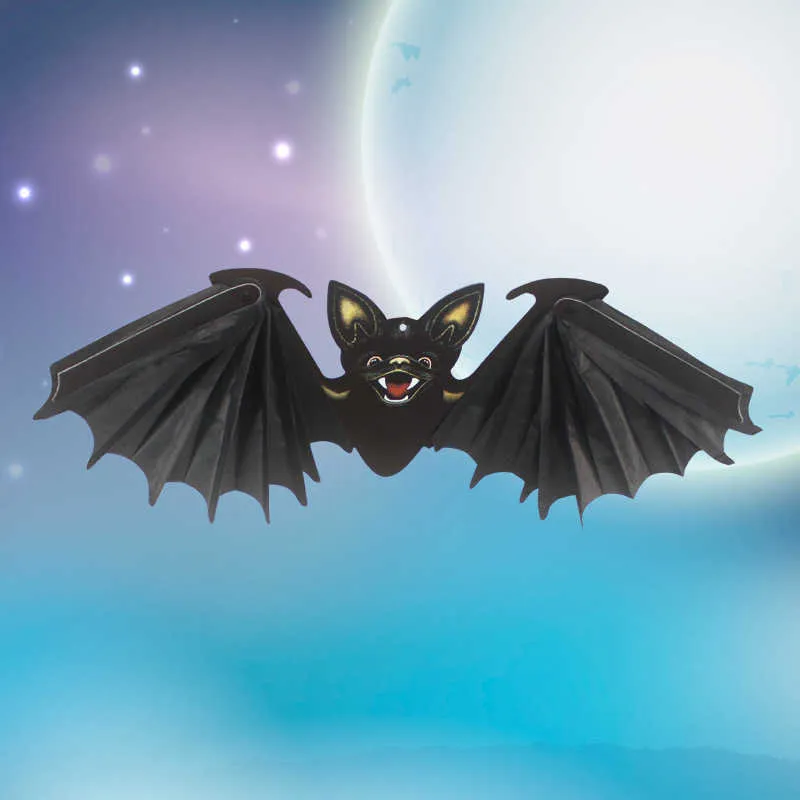 Nuovo pipistrello volante di Halloween Puntelli di ornamento da appendere per la decorazione di Halloween Festival Pipistrelli dell'orrore Decorazioni per la casa stregata per interni ed esterni