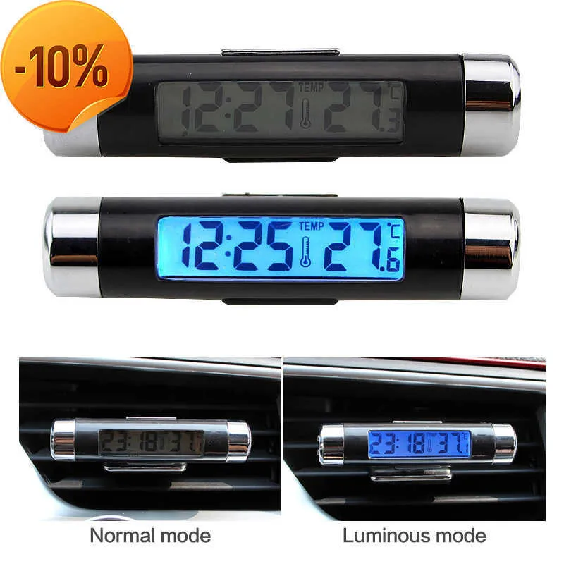 Nieuwe 2 in 1 Auto Digitale LCD Klok Thermometer Met Clip Voor Hyundai Sonata ix35 Genesis Coupe Voor KIA Forte sportage K2 K5 Kauai