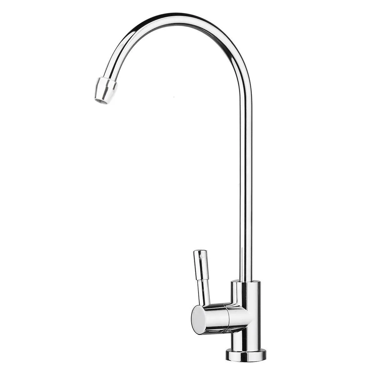 1/4" 304 Stainless Steel Drinking Water Faucet 360 Degree Chrome Osmosis Drinking RO Water Filter Faucet Finish Reverse Sink