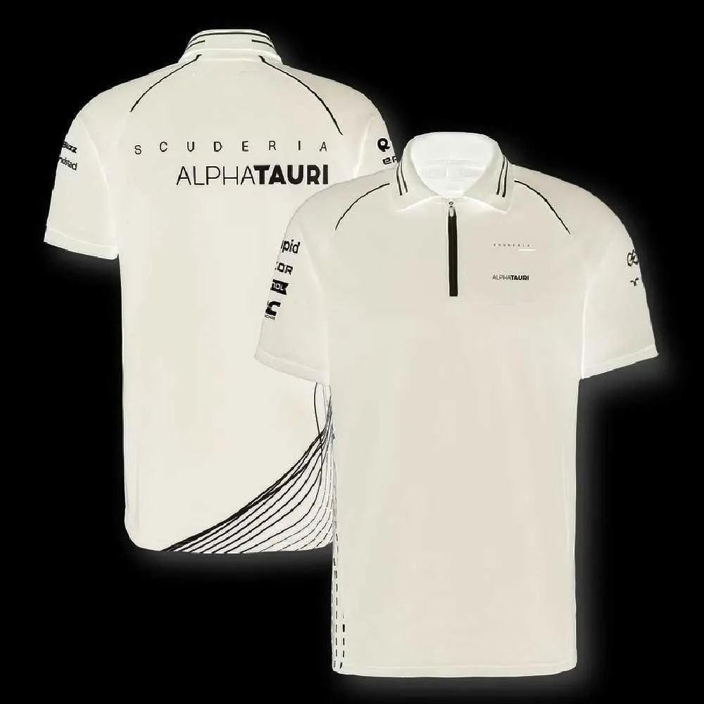 DHgate Navy Scuderia AlphaTauri Team Polo Shirt Breathable Oversized F1 Outdoor Cycling Moto Apparel