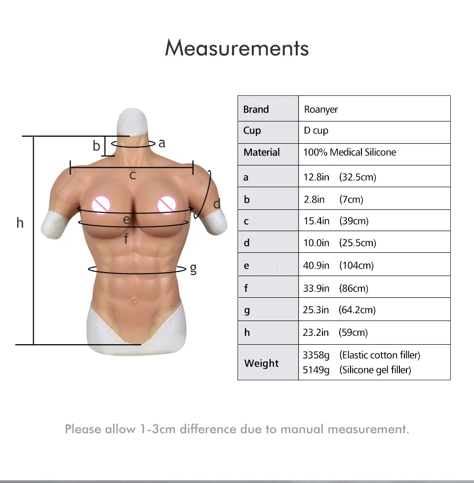 Realistic Male Muscle Suit With D Cup Breast Forms For Cosplay Or  Crossdressing 230615 From Dao04, $317