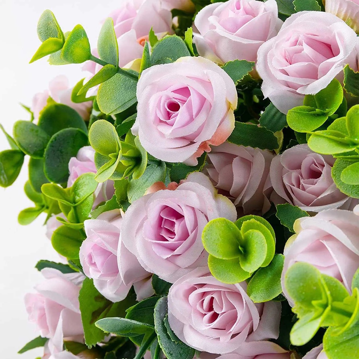 Suszone kwiaty symulacje zębki eukaliptus mały bukiet róży domowy salon dekoracja