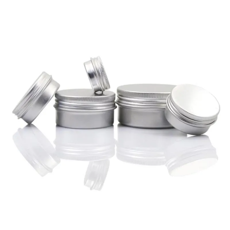 Tom aluminium läppbalsam containrar kosmetiska grädde burkar tenn hantverk potten flaska 5 10 15 30 50 100g bkghv