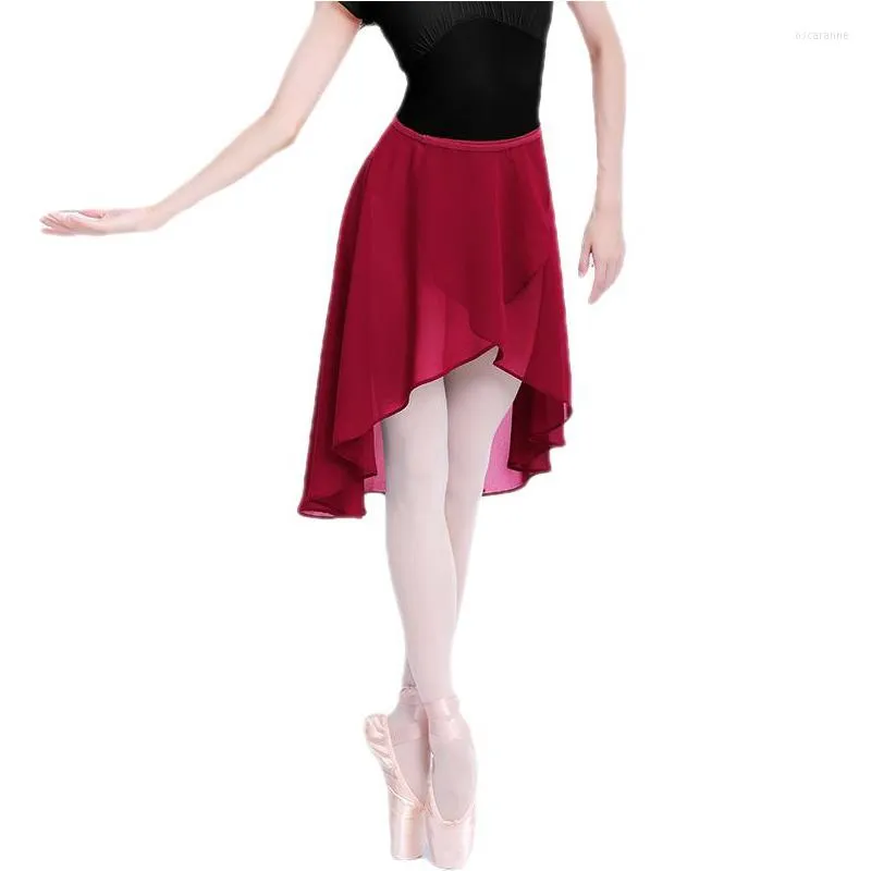 Stage Wear Ballet Skirt Dance Women Long Wrap Chiffon Tutu Skate fibbie regolabili Ballerina