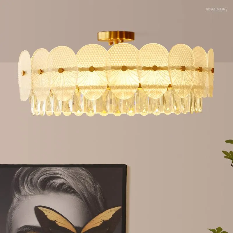 Pendellampor ljuskrona franska modern amerikansk lyxkristall ledlampa för sovrum vardagsrummet belysning heminredning ljus
