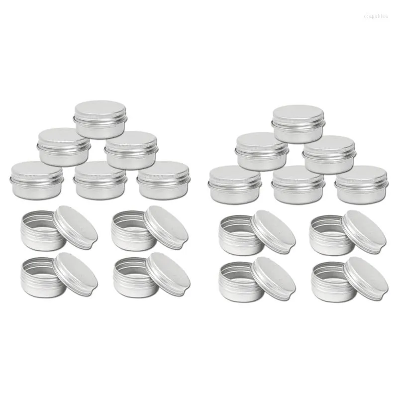 Storage Bottles PACK Of 50 - 15Ml Aluminium Tin Large Make Up Candle Pots Capacity Empty Big Cosmetic/Candle/Spice Pots/Sweet Jar