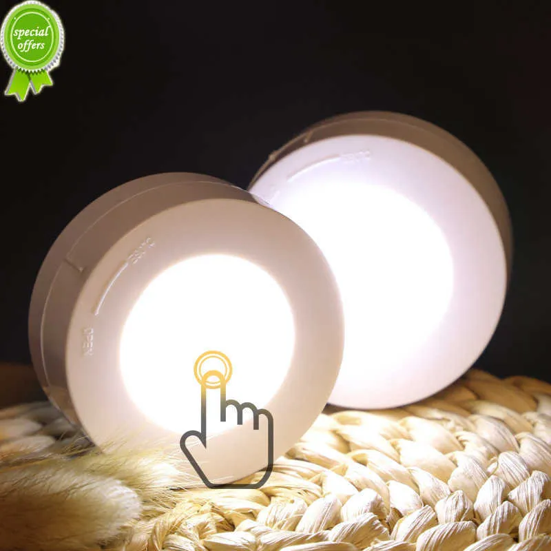 Nouveau coloré LED veilleuse alimenté par batterie sans fil bâton robinet veilleuse tactile interrupteur pour couloir escalier armoire placard mur