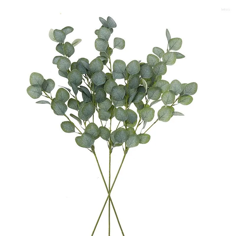 Dekorativa blommor 93 cm Artificial Plant Eucalyptus Bröllop Hemdekoration Grön gren Bambuskuulering