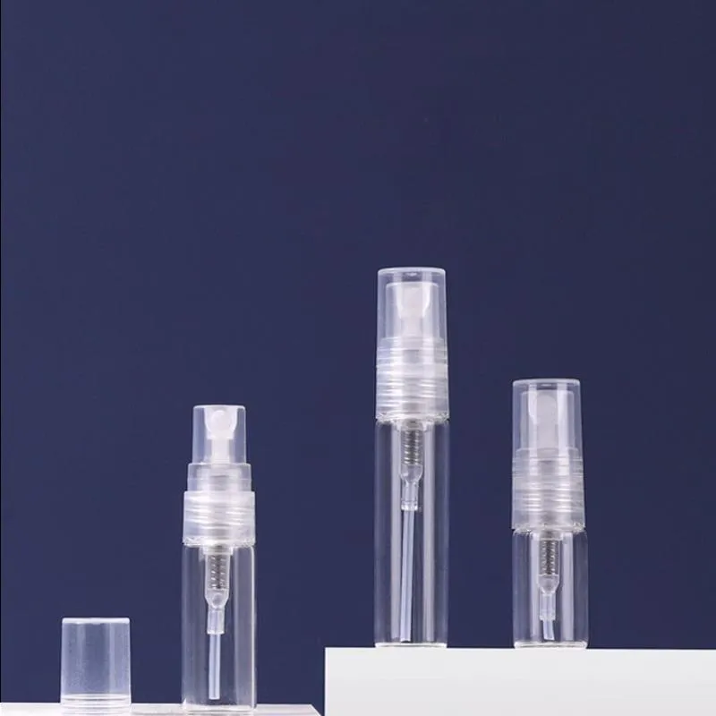 2 ml 3 ml 5 ml transparent minisprayflaska tom klar återfyllbar reseparfym atomizer bärbara glasflaskor bnkjs