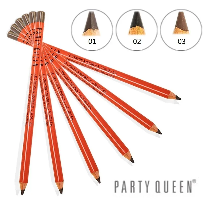 Rehausseurs de sourcils 12pcslot Party Queen Haute Qualité Crayon Maquillage Étanche Naturel Professionnel 3 Couleurs 230615