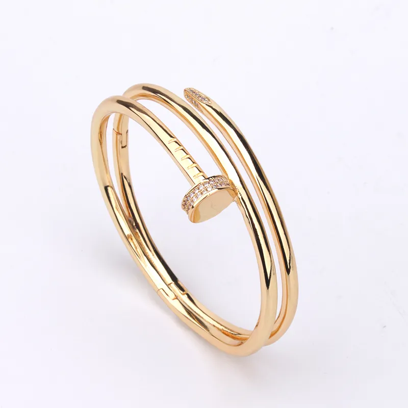 Iconic 21K Gold Nail Bangle Bracelet – Andaaz Jewelers