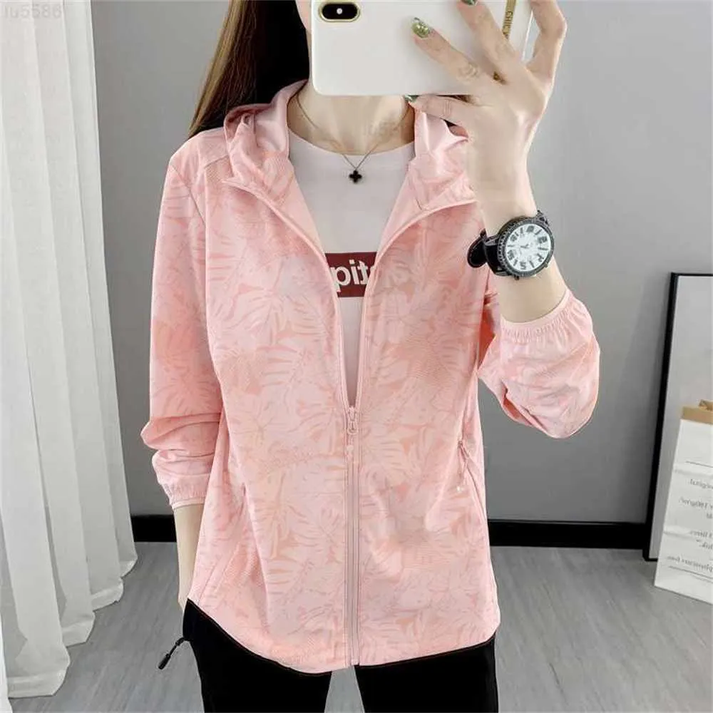 Summer Outdoor Fine Weaving Ice Silk Sun Protection Clothing for Women's Uv Breathable Elastic Coat Sports Skin Clothing2306