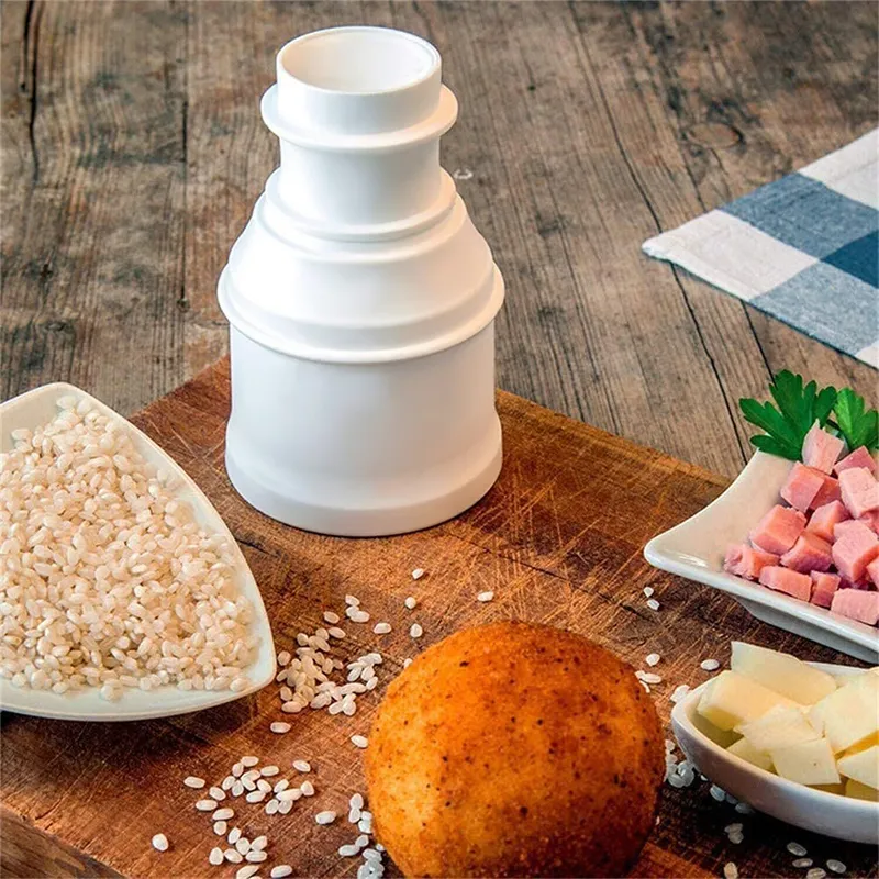 Novo Arancini Maker Sushi Tool DIY Handmade Bento Rice Ball Plastic Mold Caseiro Italian Food Meat Ball Mold Acessórios de cozinha atacado