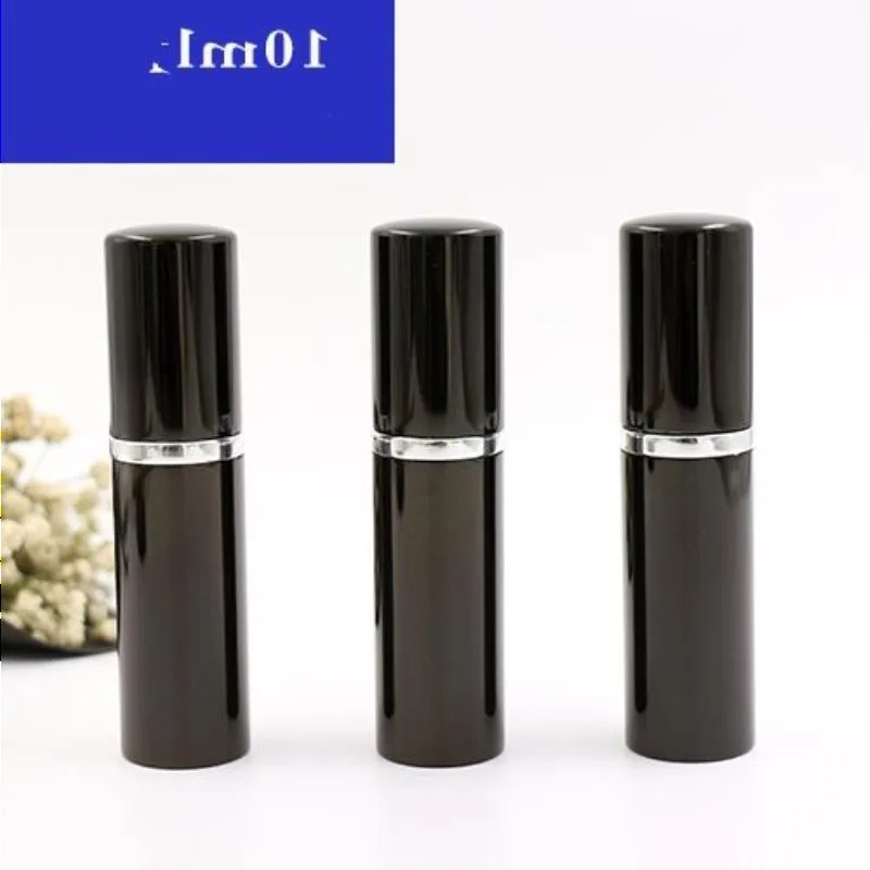 Atacado cor preta quente 5ml 10ml mini portátil recarregável perfume atomizador frascos de spray recipientes de cosméticos vazios ralnb