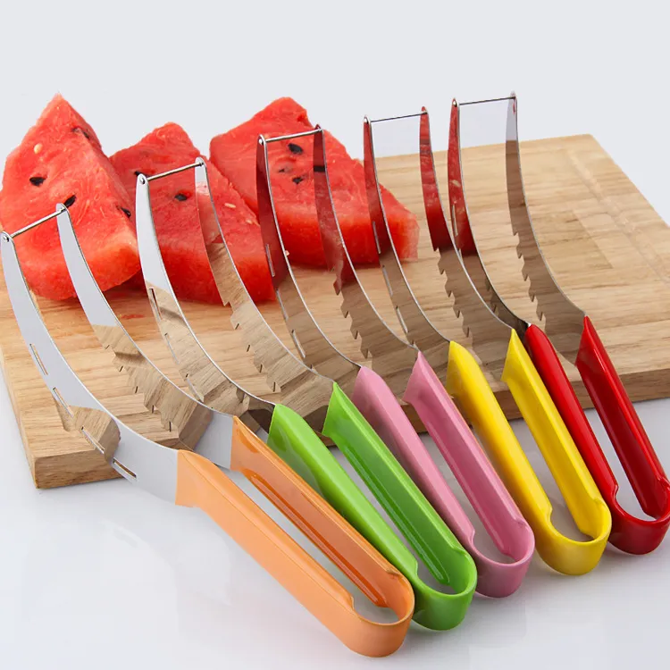 Nouveaux couteaux de cuisine couleur pastèque trancheuse coupe-fruits tranche ménage pastèque multifonctionnel en acier inoxydable en gros GG