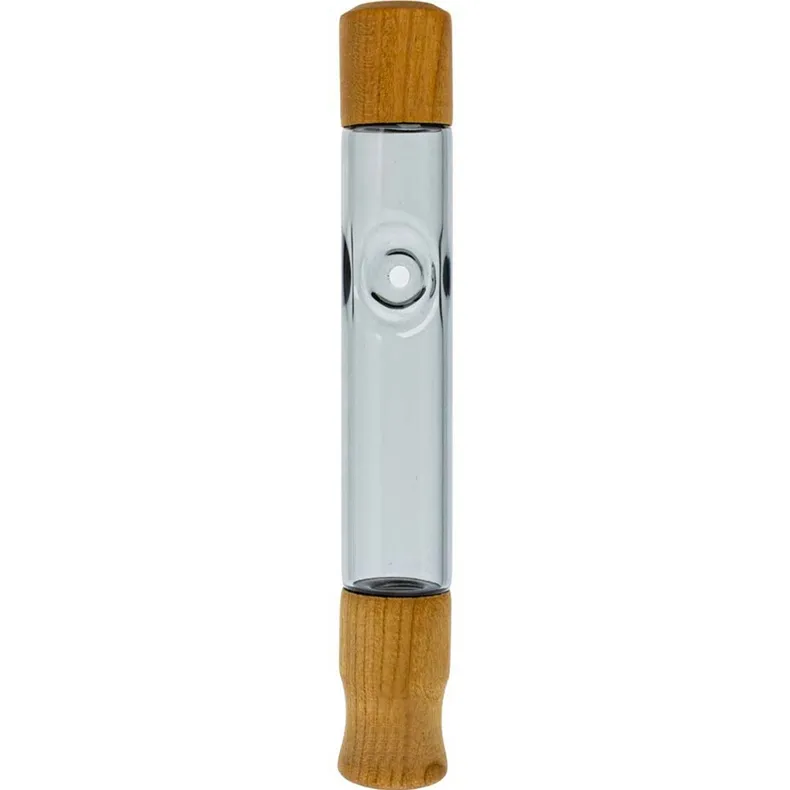 Smoking Natural Wooden Pyrex Thick Glass Filter Pipes Dry Herb Tobacco Spoon Bowl Handpipe Portable Wood Tips Mouthpiece Innovative Cigarette Holder DHL