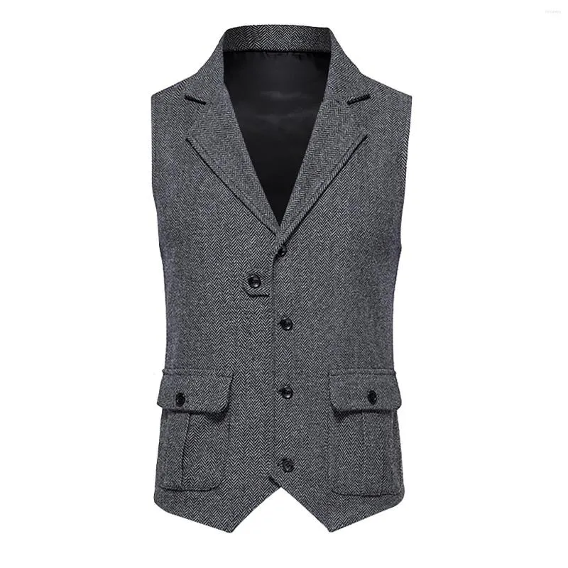 Herenkostuums Herenpak Vest V-hals Silm Fit Effen Formele Taille Jas Lichtgewicht Voor Bruiloft Prom Business Plank Beha Tops Mannen