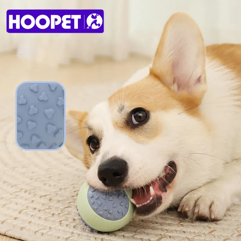 HOOPET chien balle son jouet balle interactif résistant aux morsures jouets à mâcher pour petits chiens nettoyage des dents meulage accessoires à mâcher pour animaux de compagnie