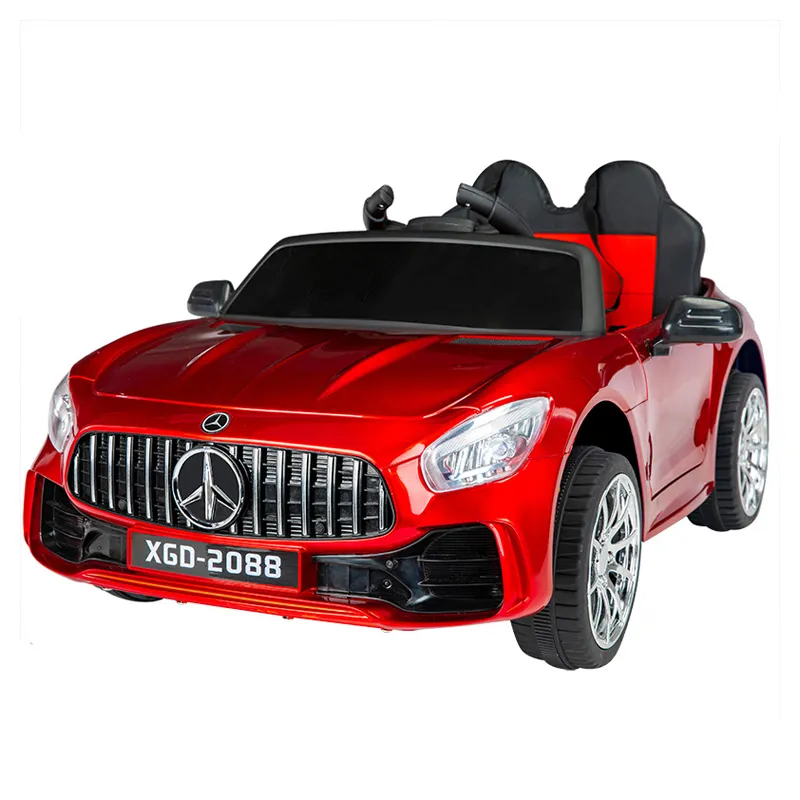 HY 12V Voiture Électrique pour Enfants 380W Double Moteur d'Entraînement Roue en Plastique Bébé Voiture Balade Radio Contrôle Quadricycle Jouet pour 1-6 Ans